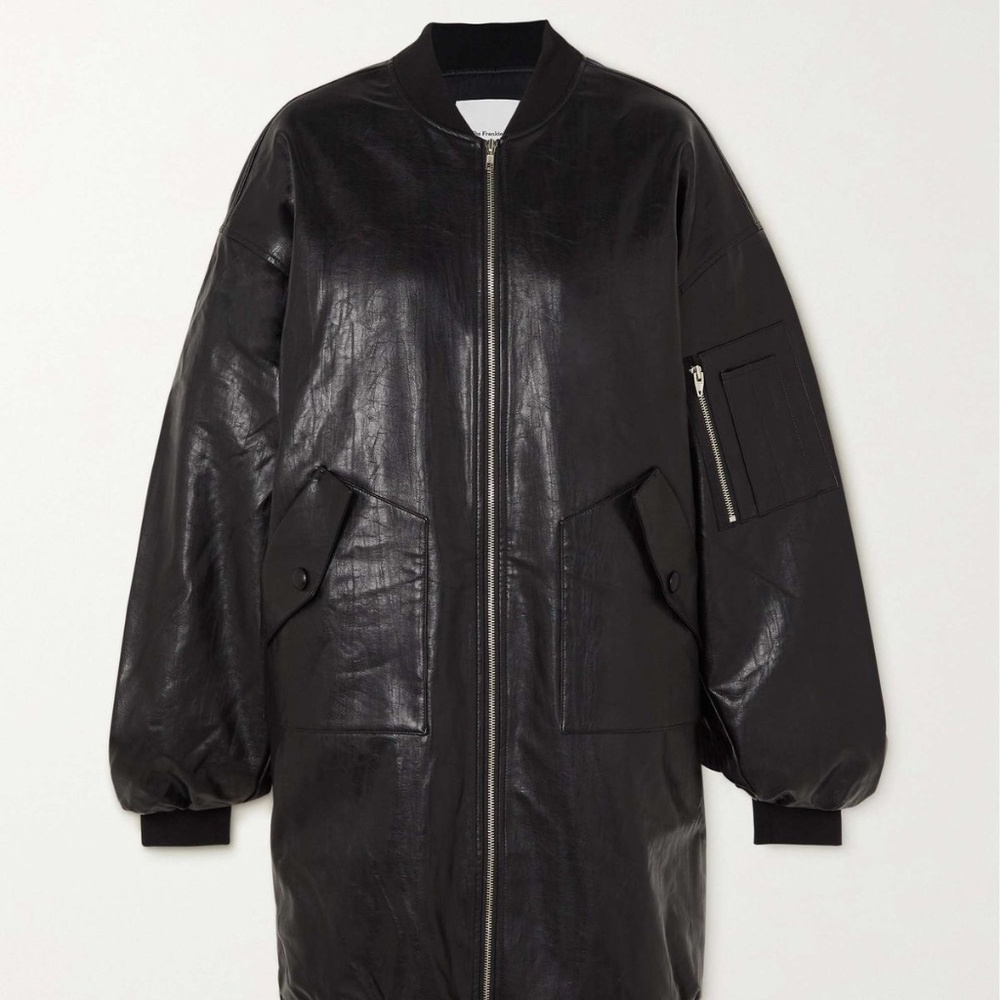 THE FRANKIE SHOP Jesse oversized faux-leather bomber jacket